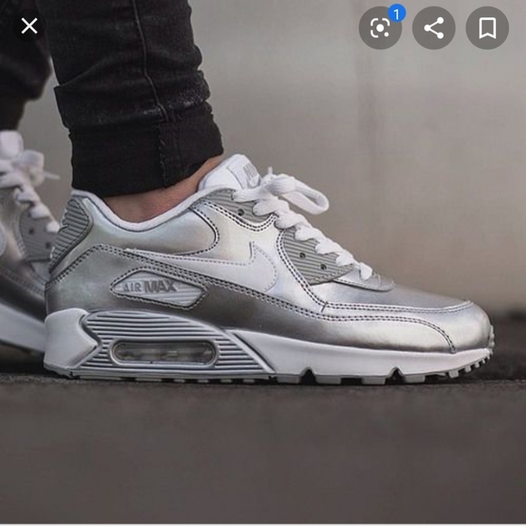 nike air max 90 metallic silver